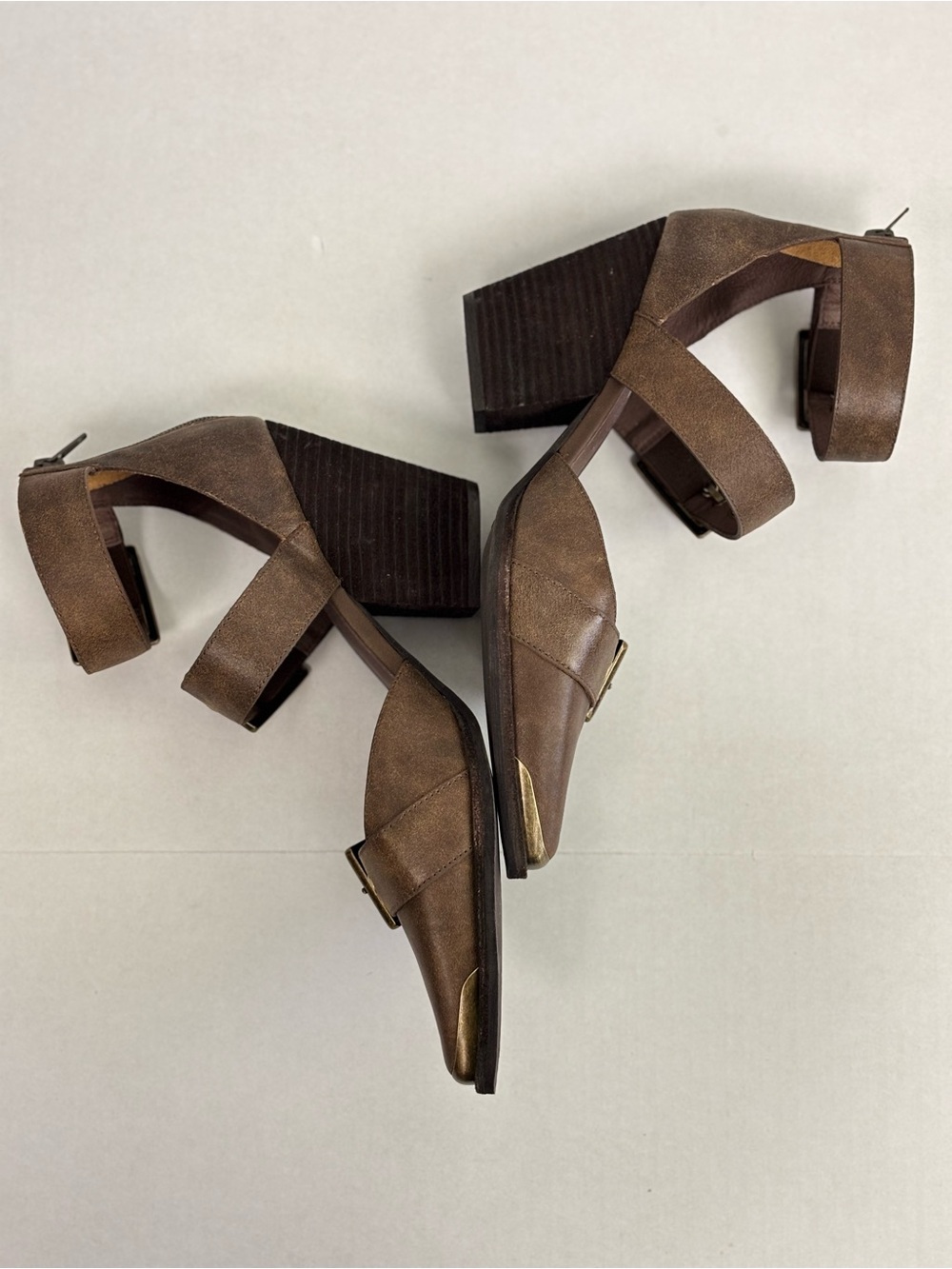 Free People x Jeffrey Campbell Hendrix Heels in Oiled Brown Size 10 - Picture 6 of 10
